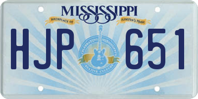 MS license plate HJP651