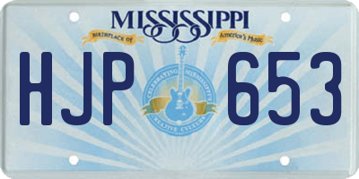 MS license plate HJP653