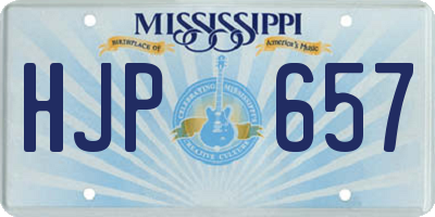 MS license plate HJP657