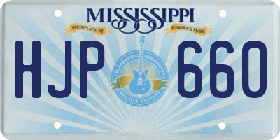 MS license plate HJP660