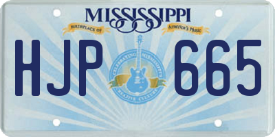 MS license plate HJP665