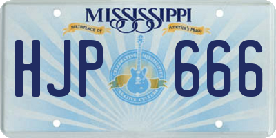 MS license plate HJP666