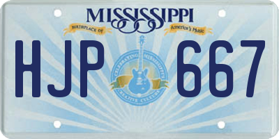 MS license plate HJP667