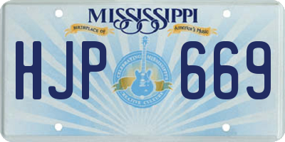 MS license plate HJP669