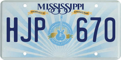 MS license plate HJP670