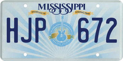 MS license plate HJP672