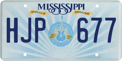 MS license plate HJP677