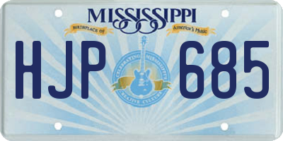 MS license plate HJP685