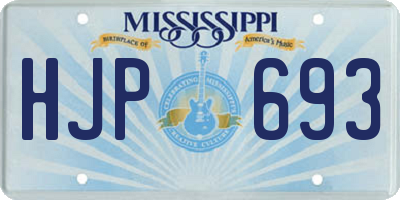 MS license plate HJP693