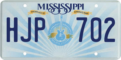 MS license plate HJP702
