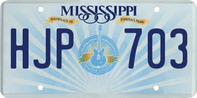 MS license plate HJP703