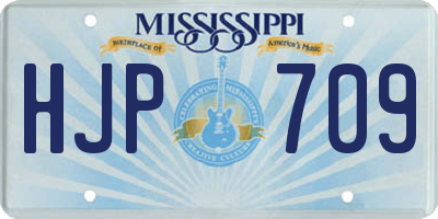 MS license plate HJP709