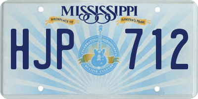 MS license plate HJP712