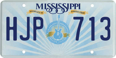 MS license plate HJP713