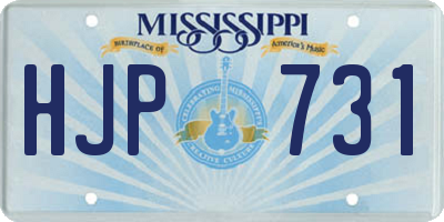 MS license plate HJP731
