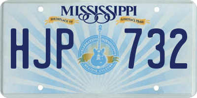 MS license plate HJP732