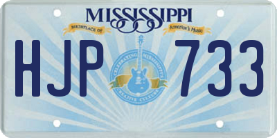 MS license plate HJP733