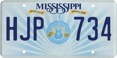 MS license plate HJP734