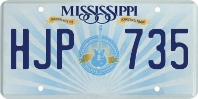 MS license plate HJP735