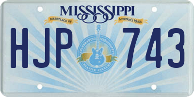 MS license plate HJP743