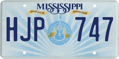 MS license plate HJP747