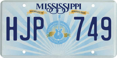 MS license plate HJP749