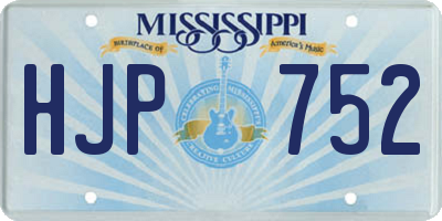 MS license plate HJP752