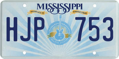 MS license plate HJP753