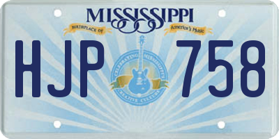 MS license plate HJP758