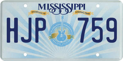 MS license plate HJP759