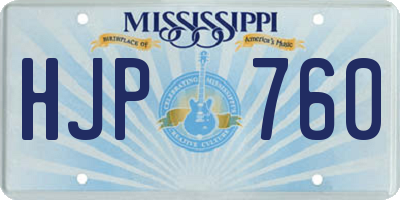 MS license plate HJP760