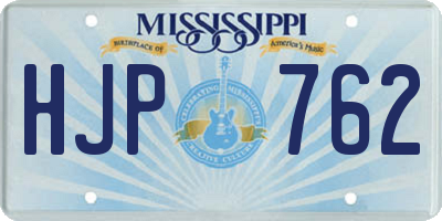 MS license plate HJP762