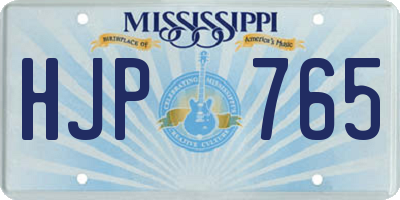 MS license plate HJP765