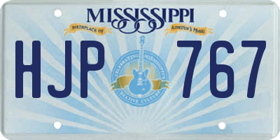 MS license plate HJP767