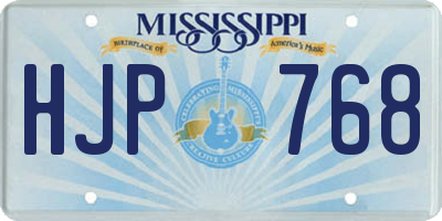 MS license plate HJP768