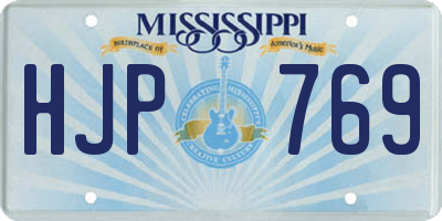 MS license plate HJP769