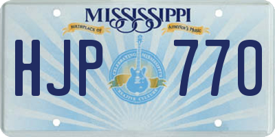 MS license plate HJP770