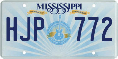 MS license plate HJP772
