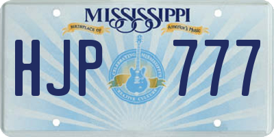 MS license plate HJP777