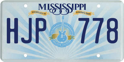 MS license plate HJP778