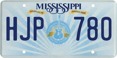 MS license plate HJP780