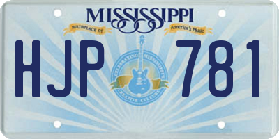 MS license plate HJP781