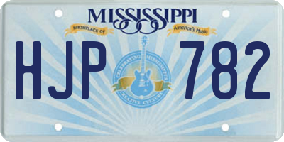 MS license plate HJP782