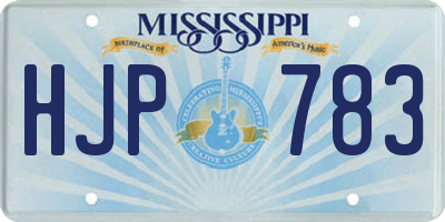 MS license plate HJP783
