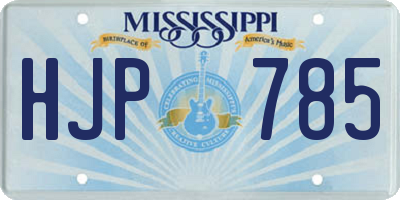 MS license plate HJP785