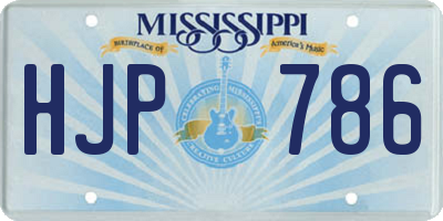 MS license plate HJP786