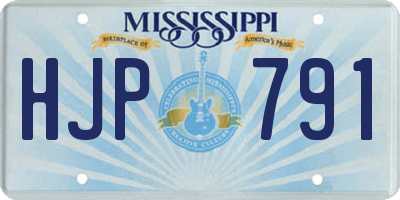 MS license plate HJP791