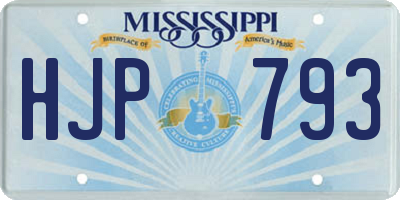 MS license plate HJP793