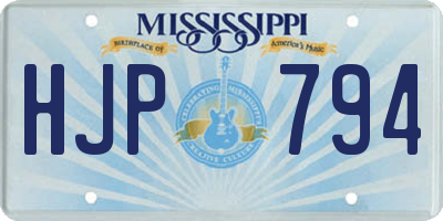 MS license plate HJP794