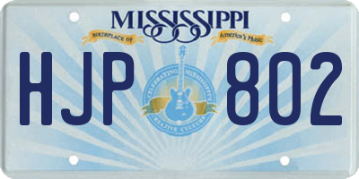 MS license plate HJP802